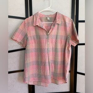 Women's Vacationland Seersucker Shirt, Short-Sleeve Popover Plaid